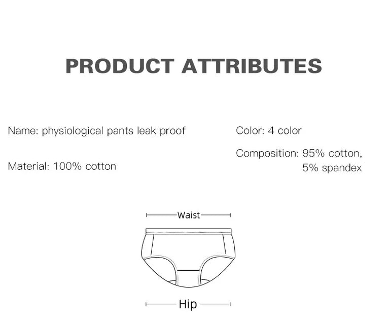 3pc Leakproof Briefs | Cotton Physiological Set