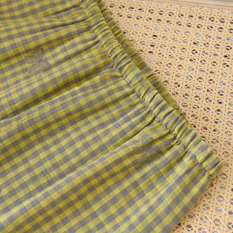 Women’s Cotton Plaid Pajamas | Pink & Green Checkered Set