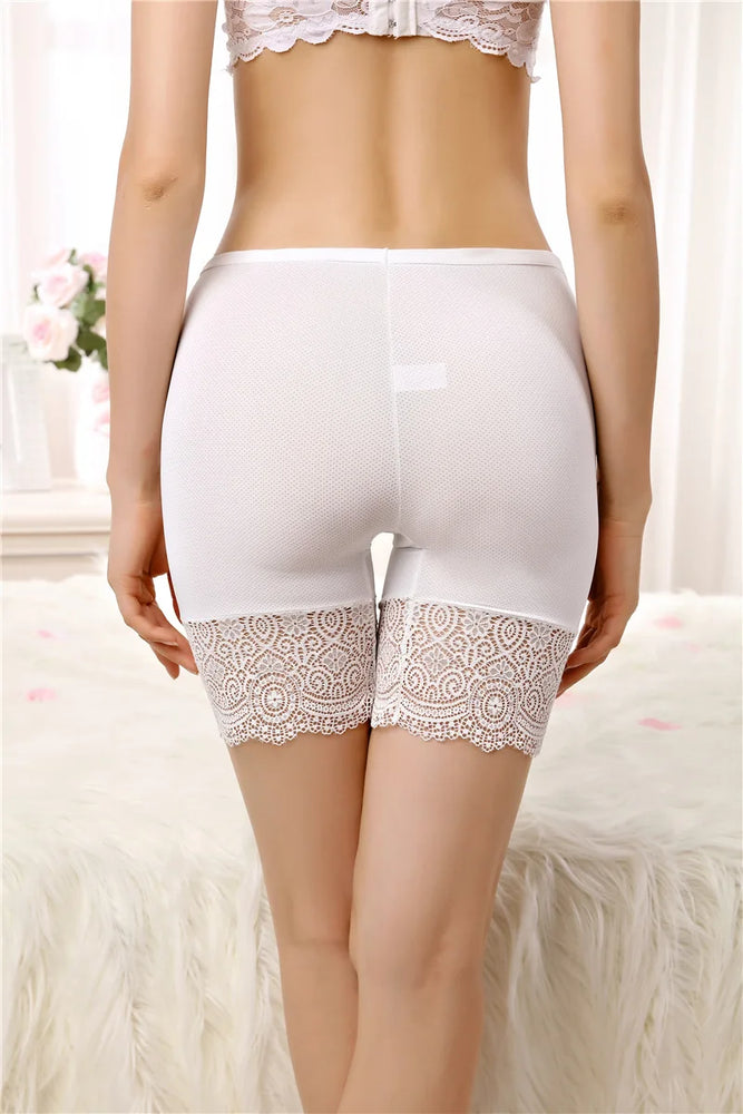 Seamless Lace Safety Shorts | High-Waist Anti-Chafing Boxers