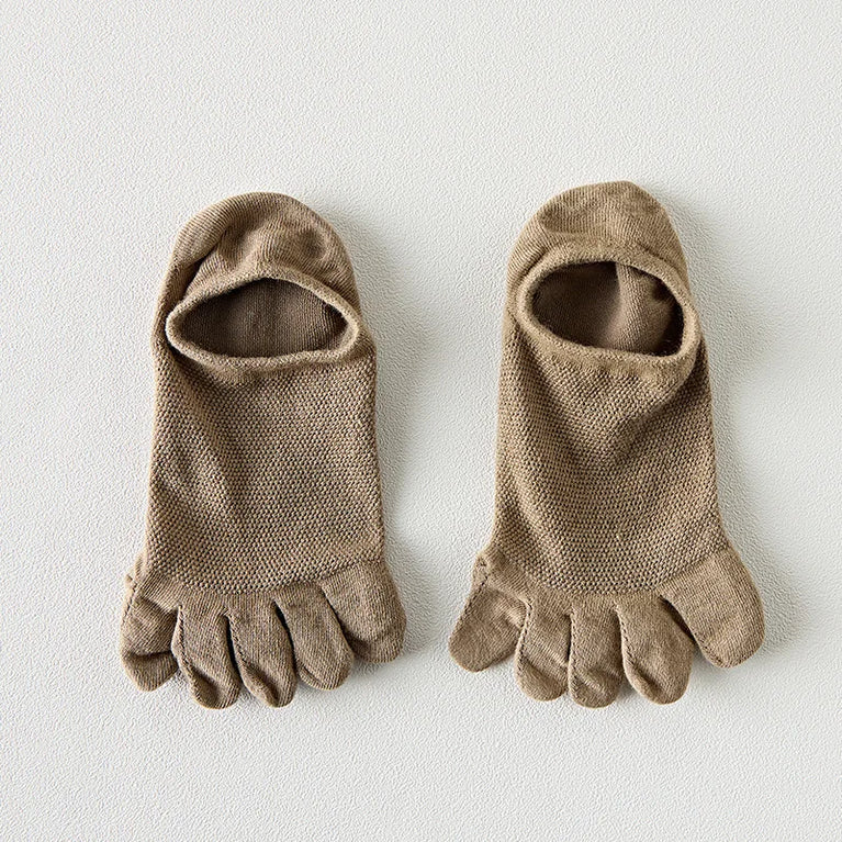 Women Cotton Five Toe Breathable Middle Tube Casual Socks