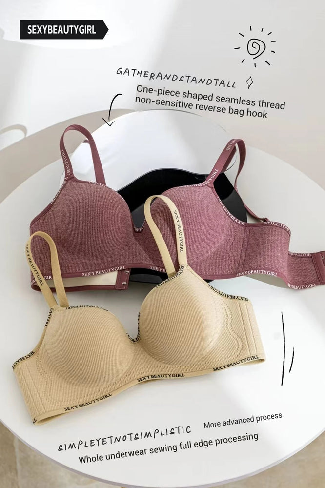 All Of Me Letter Strap Push-Up Bra | Wireless Plunge Support