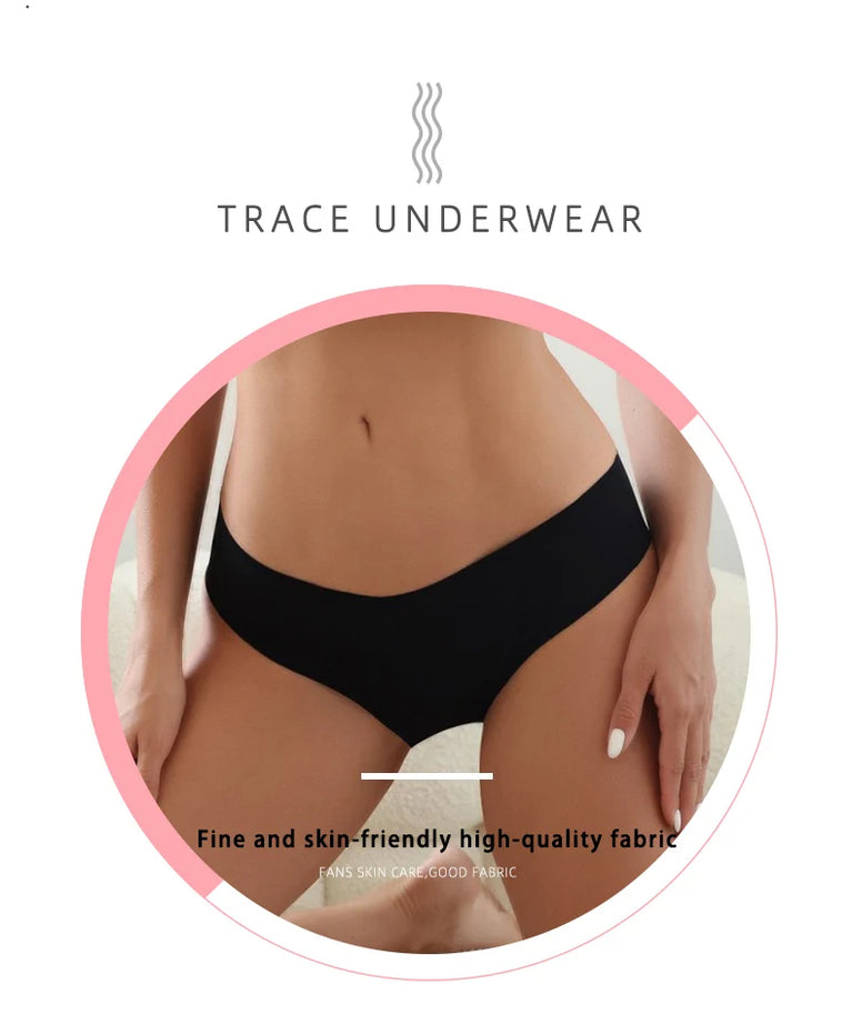 Sexy Ice Silk Women's Underwear – Low-Waist Seamless Invisible Briefs