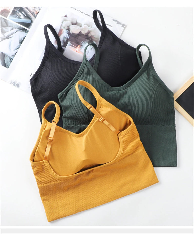 Seamless U-Back Cotton Bralette | Push-Up Yoga Sports Bra