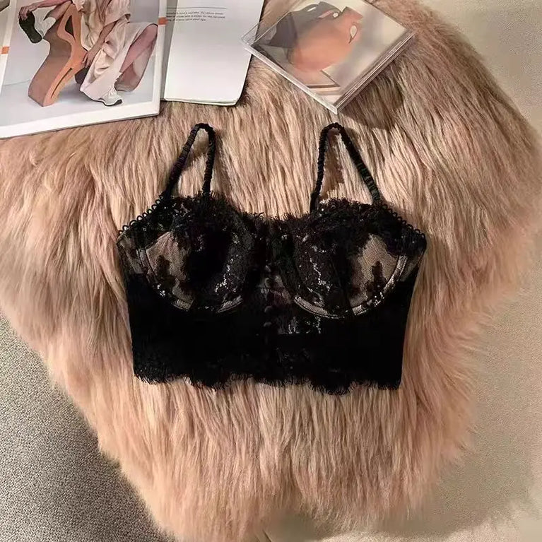 Retro Lace Anti-Sagging Bralette | Breathable Summer Vest