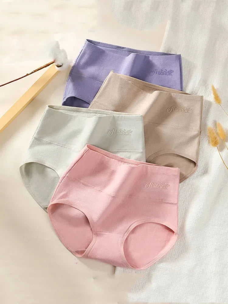 4pc Cotton High-Waist Briefs | Slimming Body Shaper Set