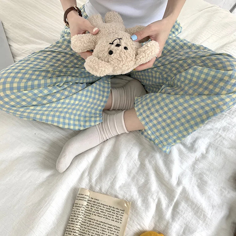 Loose Plaid Pajama Pants | Thin Summer Home Trousers