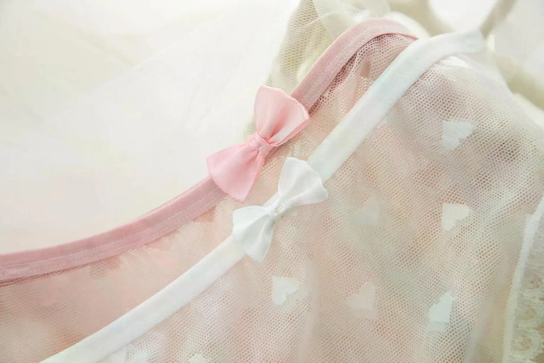 Sweetheart Mesh Briefs | Transparent Bow Heart Panties