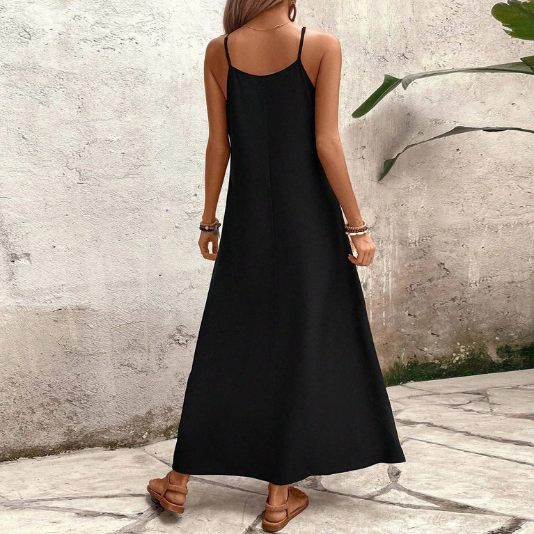 Elegant Floral Hooded Maxi Slip Dress Long Sleeve Summer Vacation Outfit