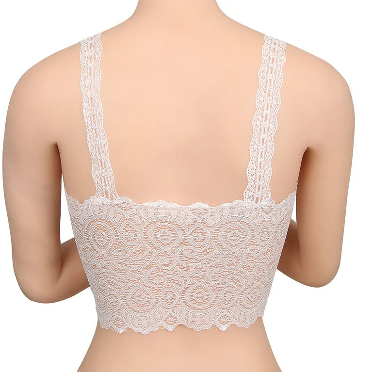 Lace Crochet Padded Bralette | Sexy V-Neck Modal Tank Top