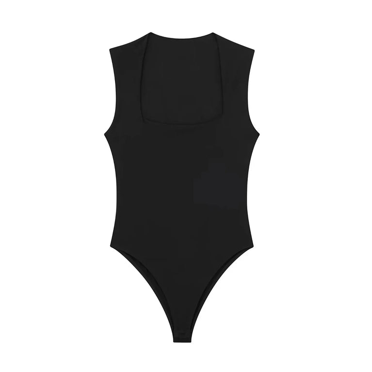 Square Neck Sleeveless Bodysuit | Sexy Fashion Skinny Playsuit