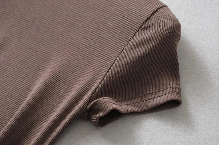 Button-Detail Short Sleeve Bodysuit | Sexy Slim-Fit Summer Romper