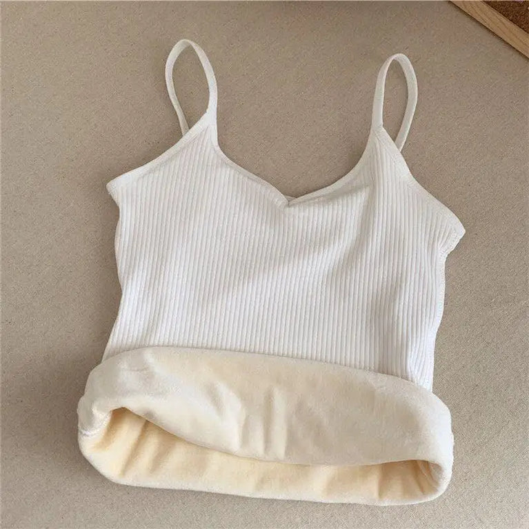Winter Velvet Thickened Undershirt Women Cozy Warm Vest Top