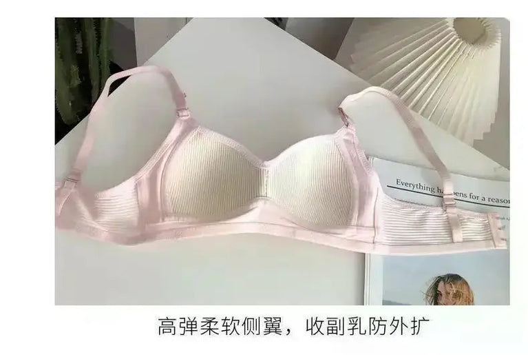 Seamless Cotton V-Neck Bralette | Wireless Summer Push-Up