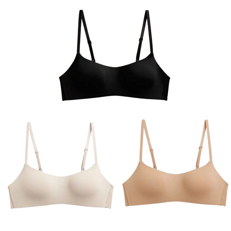 Seamless Half-Cup Bra – Wireless Lift & Convertible Support