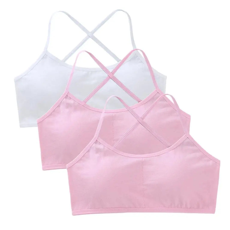 3-Pack Cotton Training Bras | Soft Teen First Camisole