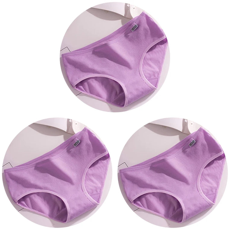 3pc Pure Cotton Briefs | Skin-Friendly Mid-Rise Comfort Set