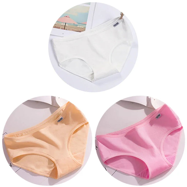 3pc Mid-Rise Cotton Briefs | Breathable Plus Size Comfort Set