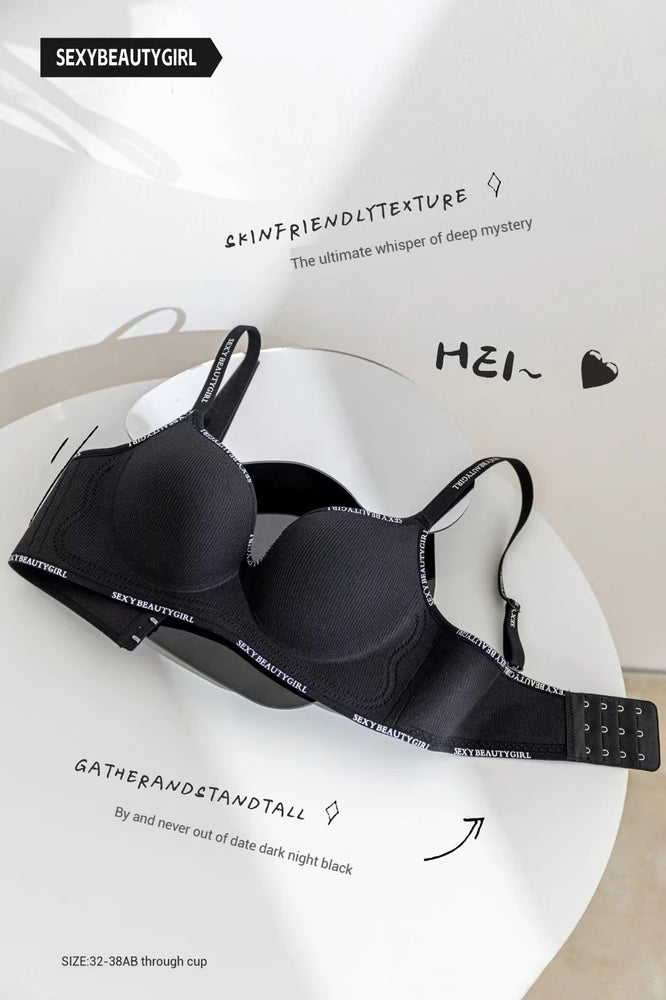All Of Me Letter Strap Push-Up Bra | Wireless Plunge Support