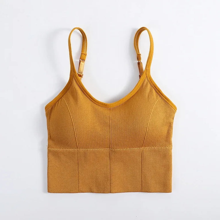 Seamless U-Back Cotton Bralette | Push-Up Yoga Sports Bra