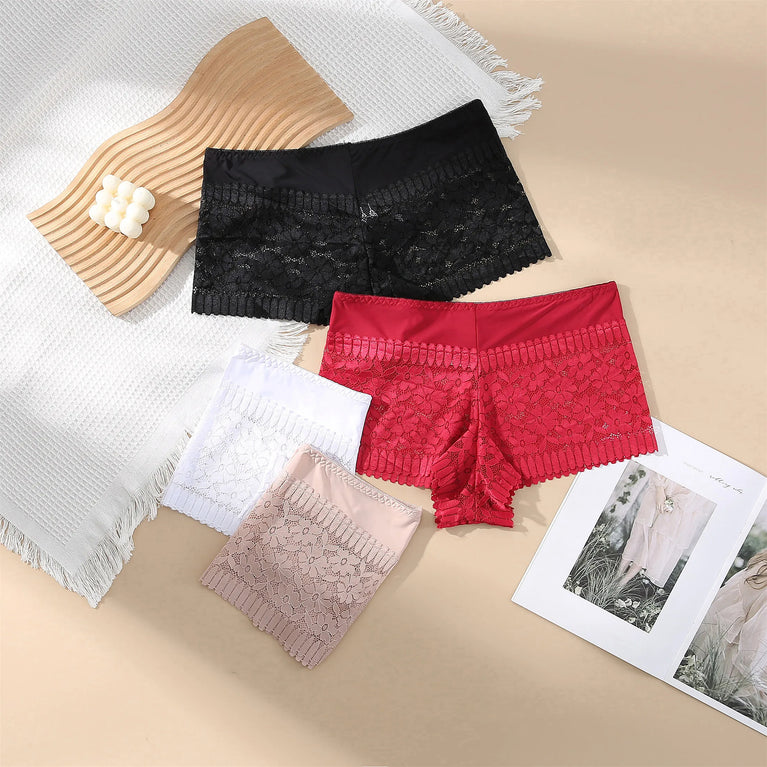 High-Waist Lace Briefs | Hollow Print Summer Shapewear