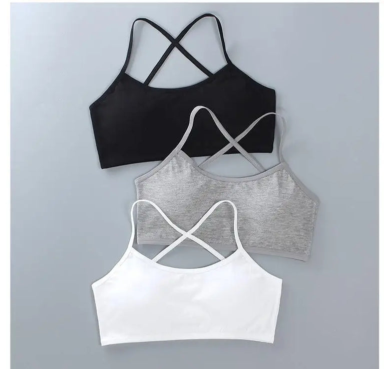 3-Pack Cotton Training Bras | Soft Teen First Camisole