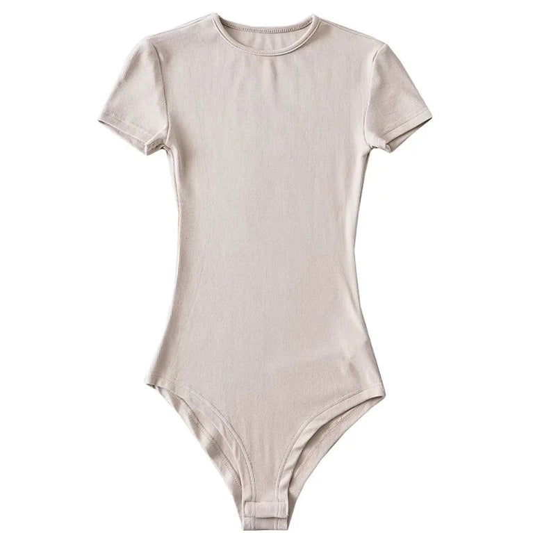 Button-Detail Short Sleeve Bodysuit | Sexy Slim-Fit Summer Romper