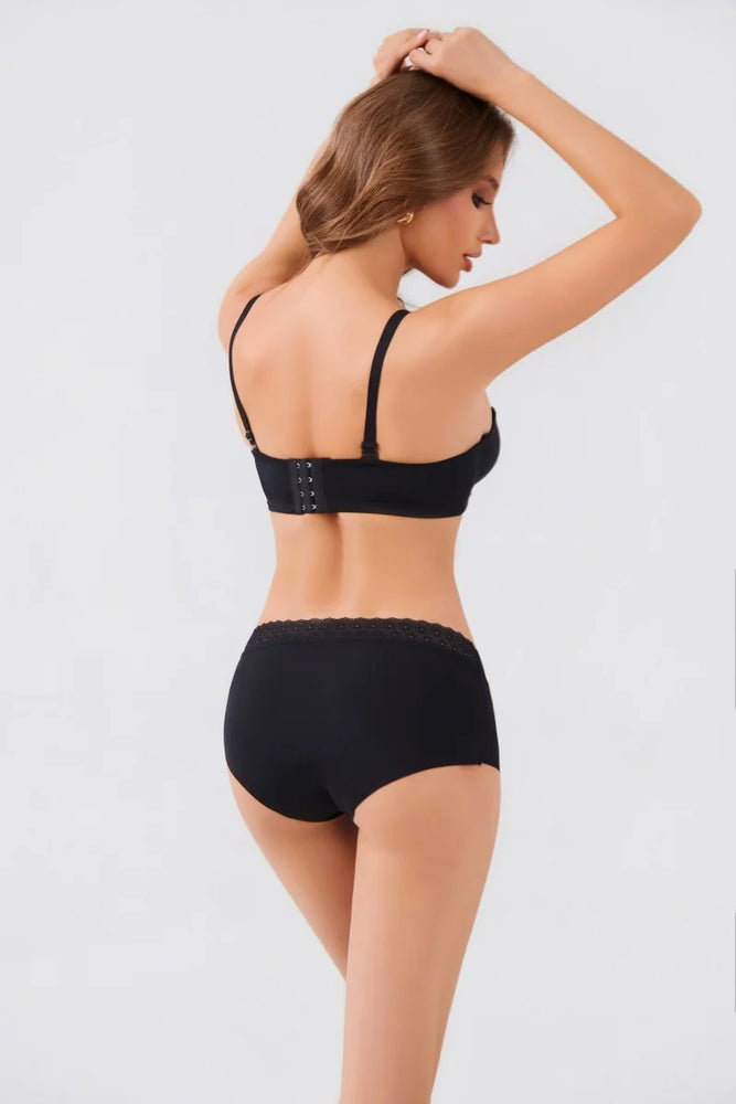 Floral Briefs (5-Pack) – Mid-Rise Breathable Lace-Trimmed Panties