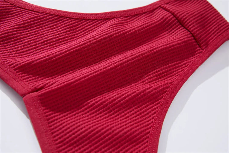 7pc Waffle Cotton Briefs | Sexy V-Waist Brazilian Set