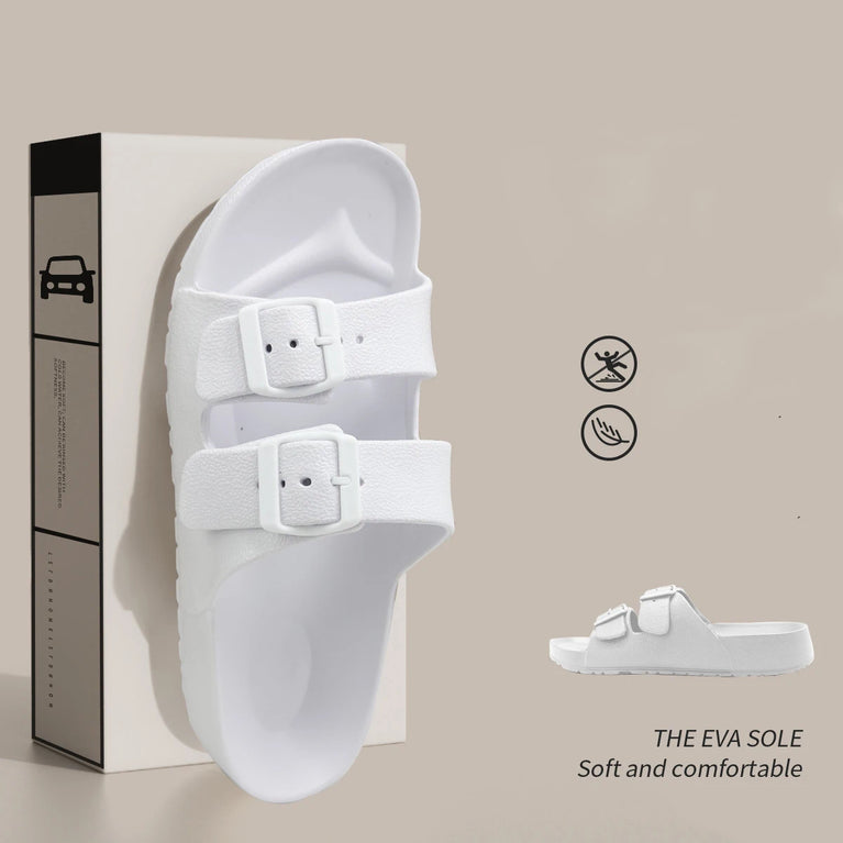Double Buckle Slides | Thick Sole Anti-Skid Sandals