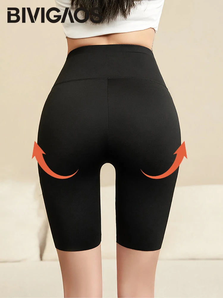 Summer Shark Biker Shorts | High-Waist Performance Knee Leggings