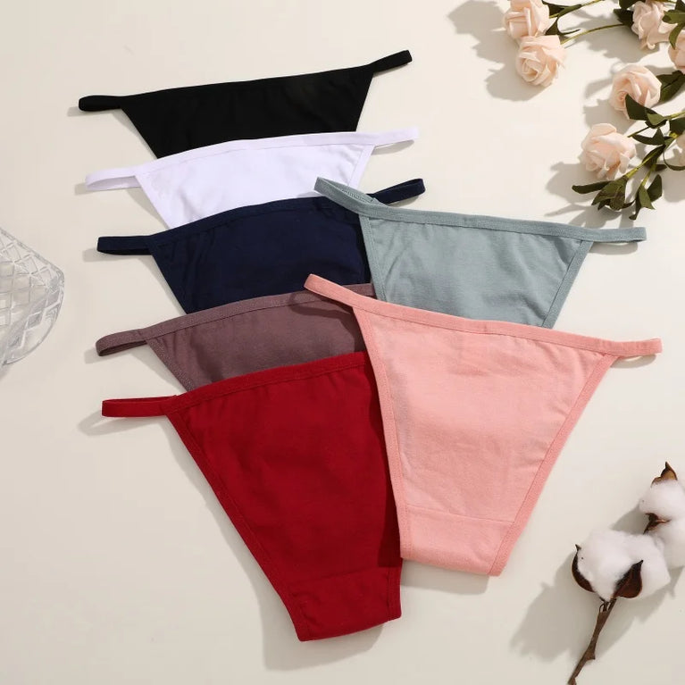 Seamless Cotton Bikini Briefs (6-Pack) – Low-Rise Adjustable Brazilian Panties
