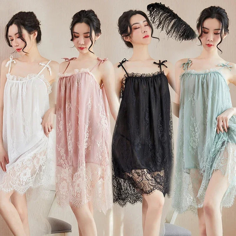 Women’s Lace Sling Nightdress | Sexy Sleeveless Summer Nightgown