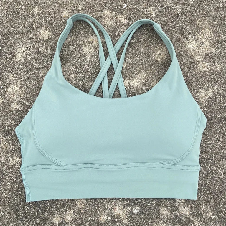 High-Support Cross-Strap Sports Bra | Professional Yoga Vest