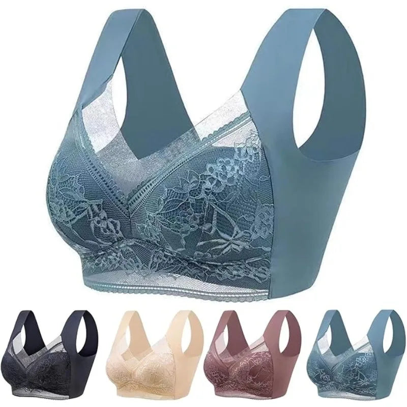 L–6XL Ice Silk Seamless Bra | Plus Size Wireless Push-Up