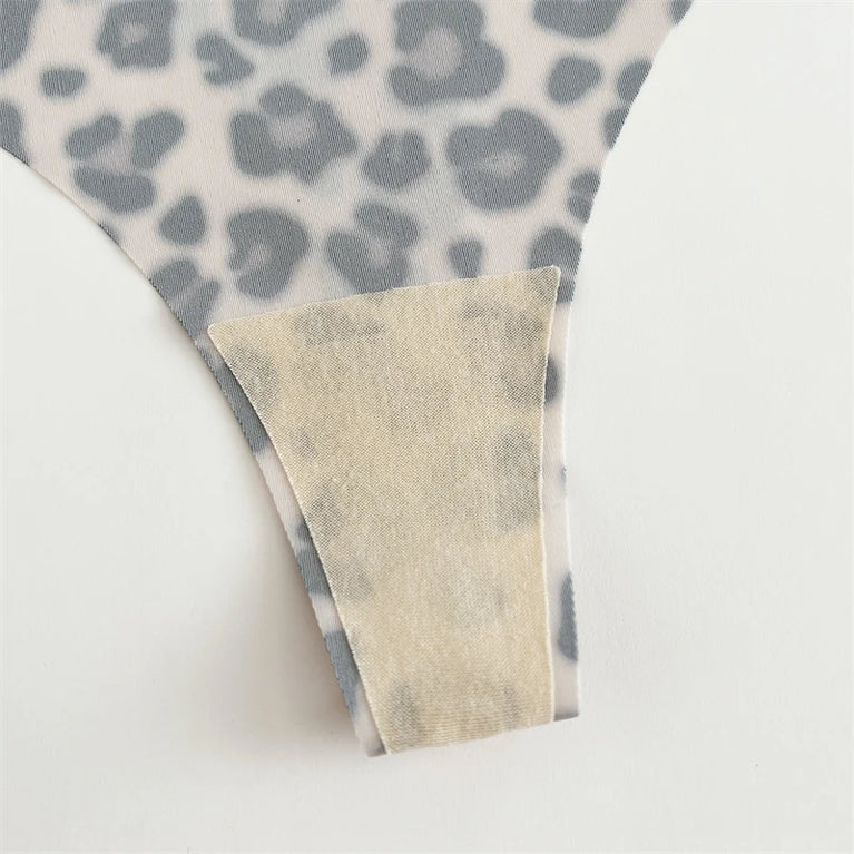 5pc Leopard Thongs | Seamless Ice Silk G-Strings