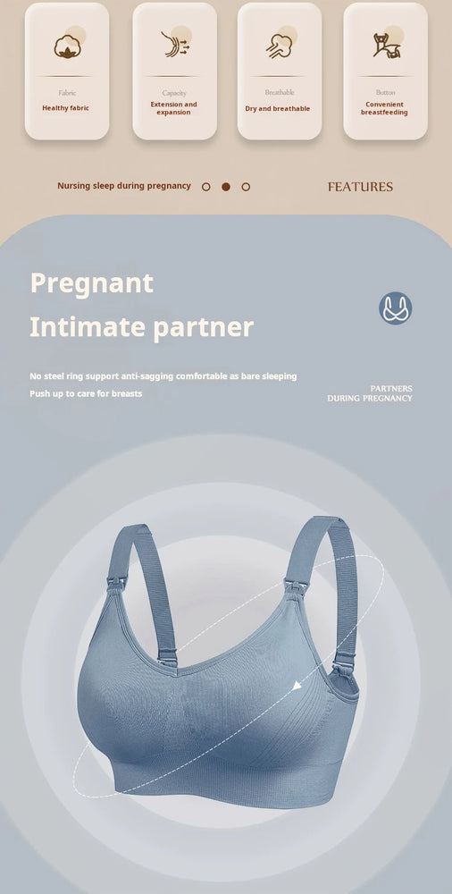 Seamless Maternity Nursing Bra – Wireless Push-Up Comfort