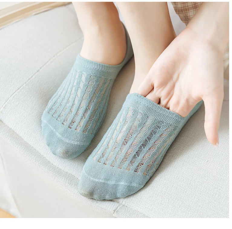 Invisible Lace Boat Socks | Non-Slip Silicone Summer Liner