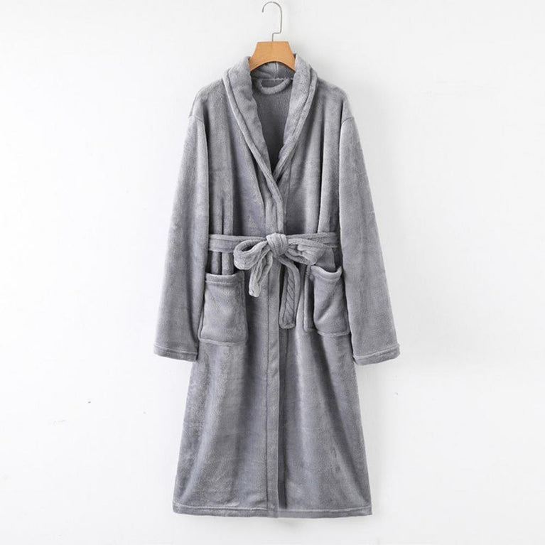 Unisex Fleece Bathrobe | Warm Thick Winter Sleepwear