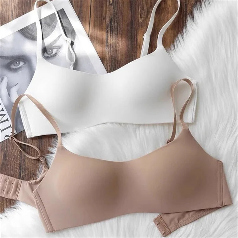Seamless Half-Cup Bra – Wireless Lift & Convertible Support