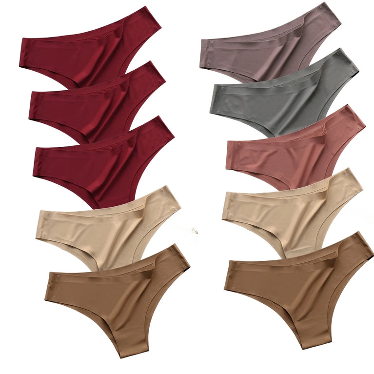 Seamless Ice Silk Briefs (10-Pack) – Low-Rise Ultra-Thin Performance Panties