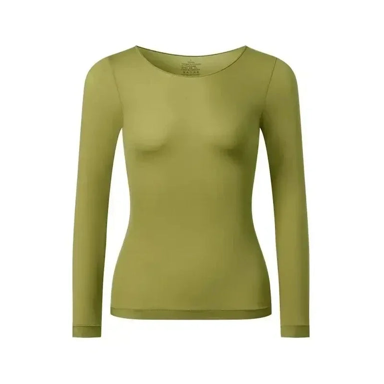 Women’s Ultra-Thin Thermal Top | Seamless Long-Sleeved Skin