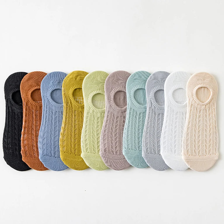 Invisible Lace Boat Socks | Non-Slip Silicone Summer Liner