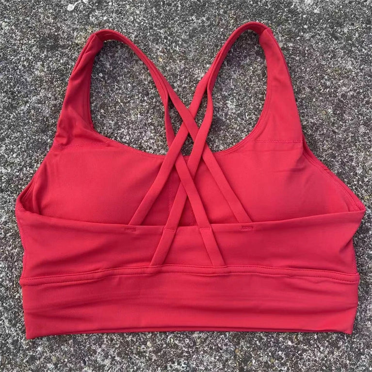 High-Support Cross-Strap Sports Bra | Professional Yoga Vest