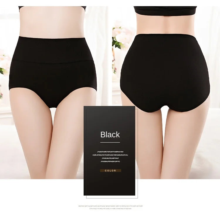 4-Pack Cotton Panties | High-Waist Abdominal Shaper