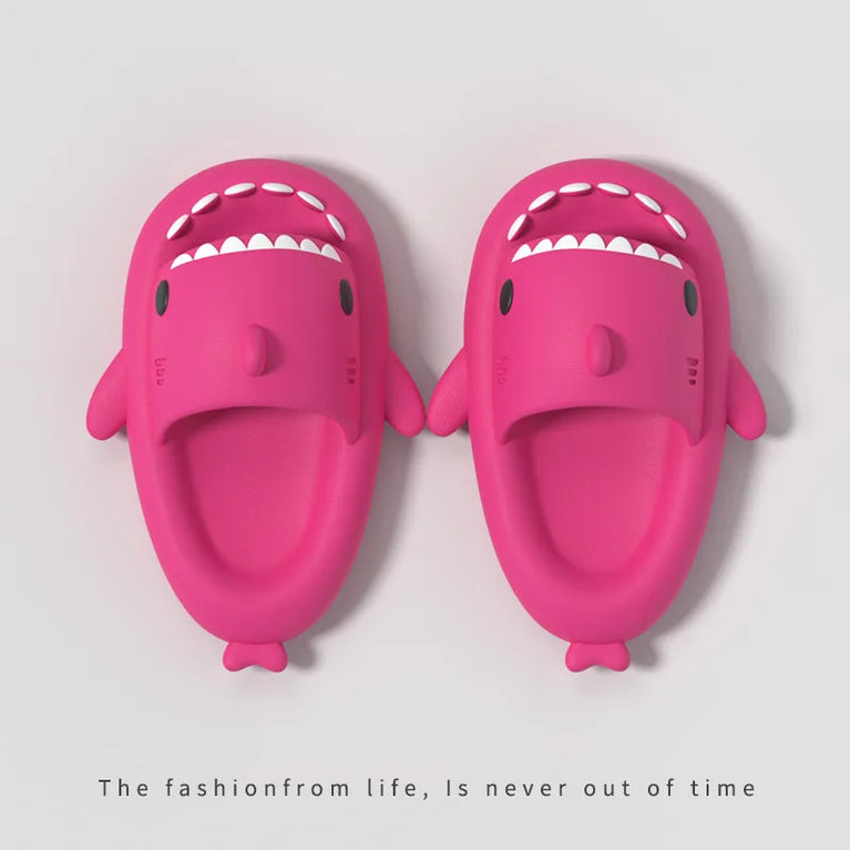 Glow-in-the-Dark Shark Slides | Thick Platform Summer Mules