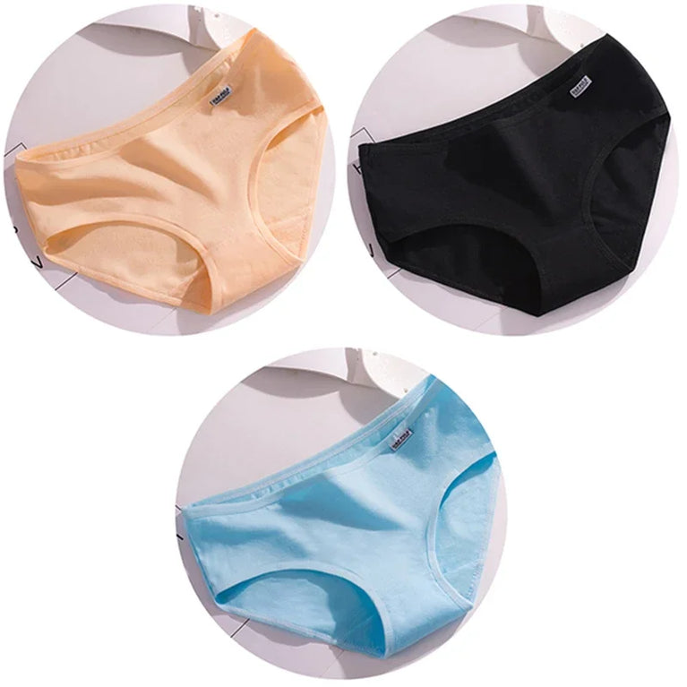 3pc Mid-Rise Cotton Briefs | Breathable Plus Size Comfort Set