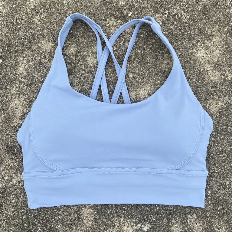 High-Support Cross-Strap Sports Bra | Professional Yoga Vest