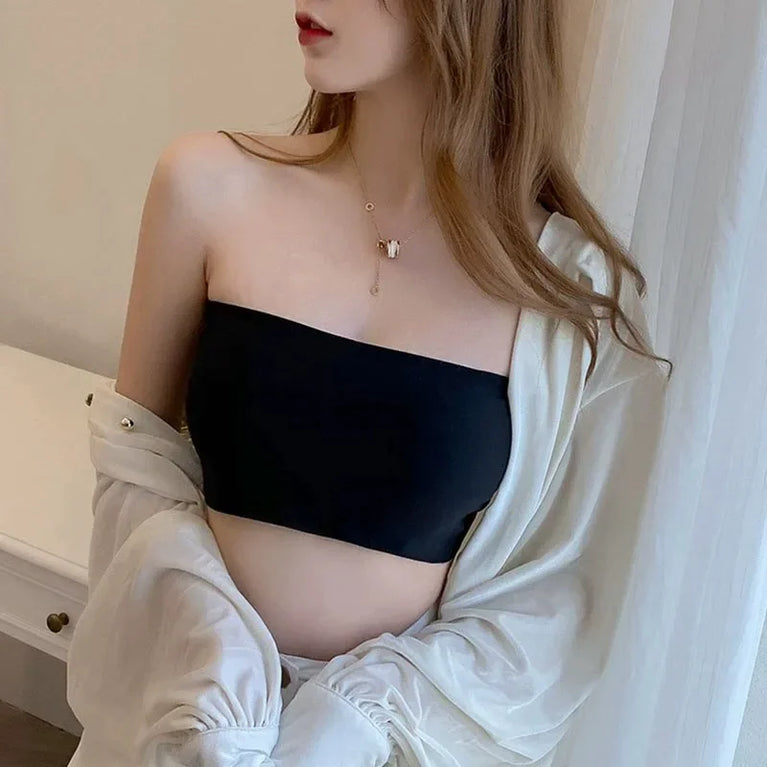 Ice Silk Strapless Tube Top | Seamless Multi-Way Bralette