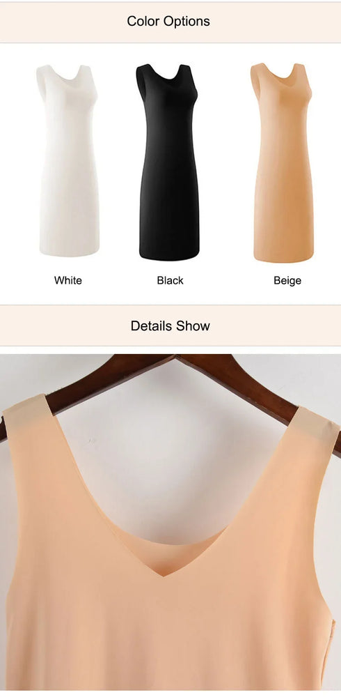 Seamless Ice Silk Full Slip | Plus Size Underskirt