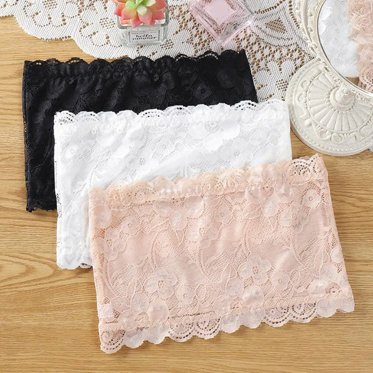 Sexy Lace Bandeau | Seamless Strapless Wrap Chest Top